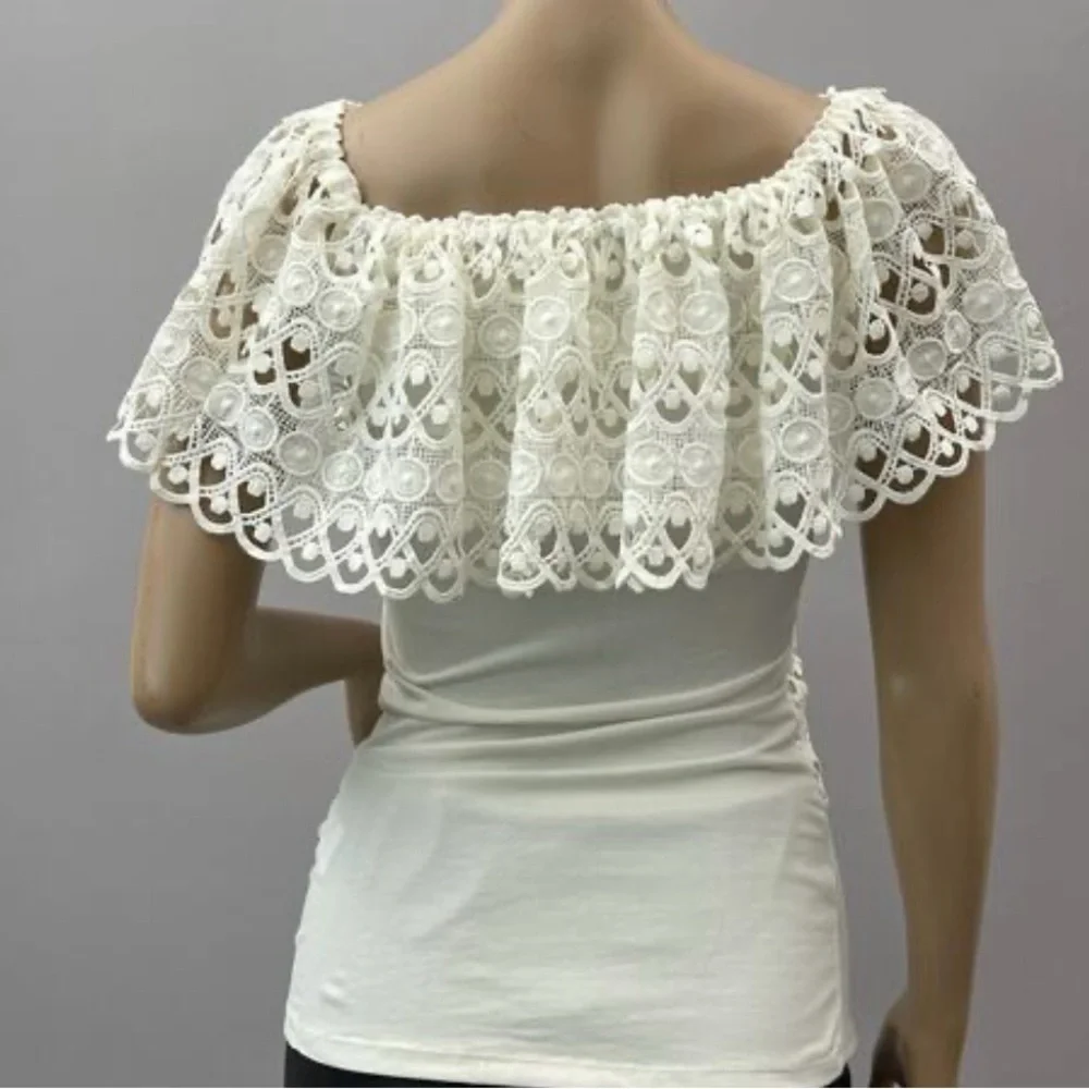 Anne Fontaine White Lace Top - Picture 2 of 4